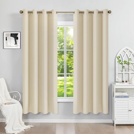 Lot de 2 Rideau, Oeillets Métalliques, Tissu Occultant, Isolation Thermique, Salon Chambre (1/5)