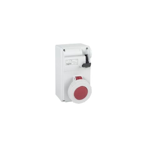 Coffret P17 IP55 avec interrupteur et 1 prise 32A 3P+N+T DE 380V à 415V LEGRAND 056634