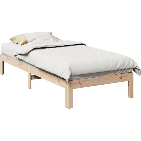 vidaXL Giroletto senza Materasso 90x200 cm in Legno Massello di Pino (1/5)