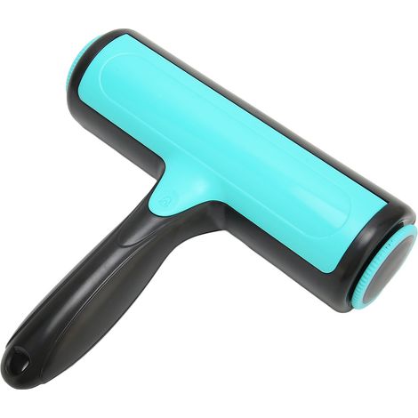 Brosse à poils d'animaux réutilisable et efficace à adsorption électrostatique, à rouleau bidirectionnel, pour chiens et chats, bleu lac (1/5)