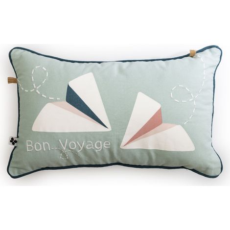 coussin déhoussable avec passepoil 30 x 50 cm coton petits papiers (1/3)