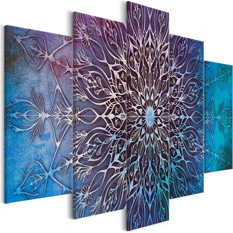 Quadro - Center (5 Parts) Wide Blue - 100x50 (1/4)