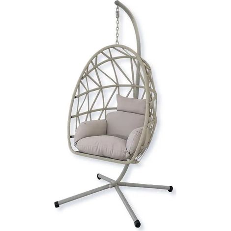 Sillón colgante plegable tortora 95x95x198