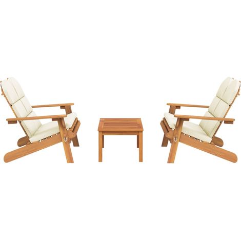 Set mobili da giardino mobili da esterno Set di mobili Adirondack in 3 pezzi in legno massello di acacia 020014212