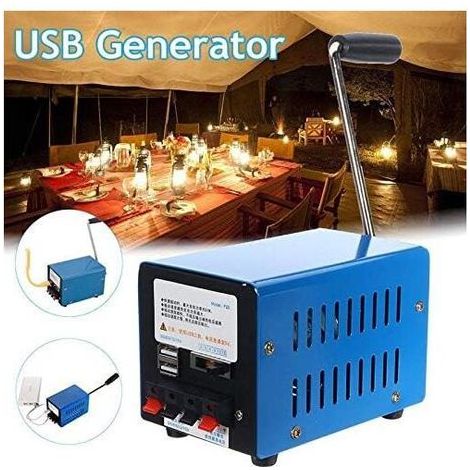 Générateur de manivelle manuel, générateur d'urgence mobile portable USB chargeur de secours d'alimentation Manuel pour générateur de jardin extérieur de camping (1/5)