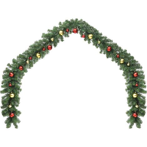 INLIFE Guirlande de Noël décorée avec boules et lumières LED 10 m (1/5)