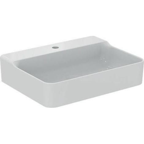 IS Waschtisch Conca, 1 Hl., o.Ül., 600x450x145mm, geschliffen, Weiß m.IP (1/5)