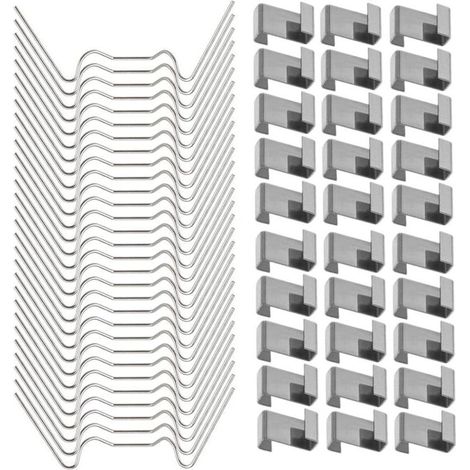 100 Stück Befestigungsclips aus Edelstahl für Gewächshausglas (mit 50 W-Drahtclips für Gewächshausverglasung und 50 Z-Überlappungsclips für Gewächshausverglasung)