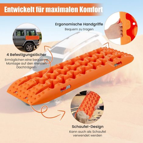 2 stucke anfahrhilfe sandbleche offroad reifenleiter fur sandschlammschnee 107 x 31 x 7 cm orange