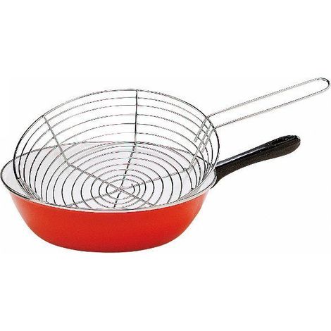 Sartén para freír de 26 cm, color rojo - Baumalu