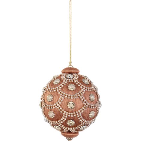 Bizzotto Sfera di Natale Crystal D 100 Mm con Perle Tortora
