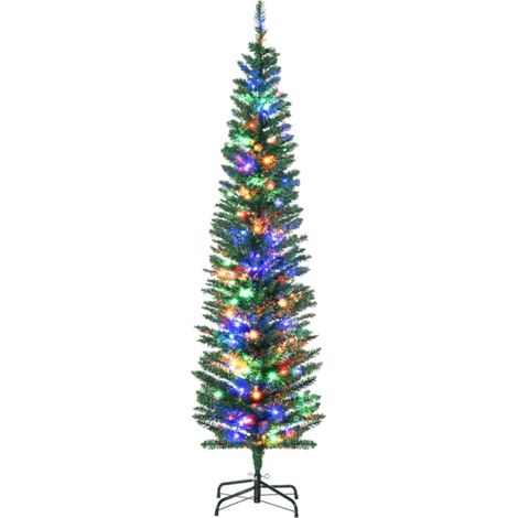 ELVMI Árbol de Navidad Artificial con Iluminación LED Multicolor, 390 Ramas y Base de Acero, Verde, Ø 50 x 180 cm (1/5)