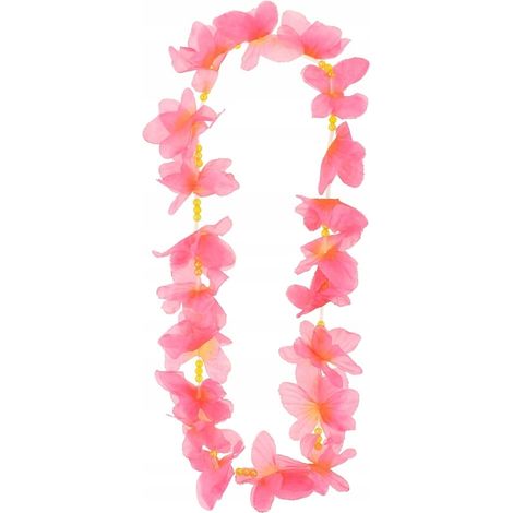 Collier hawaïen HAWAÏ Papillon rose Aloha