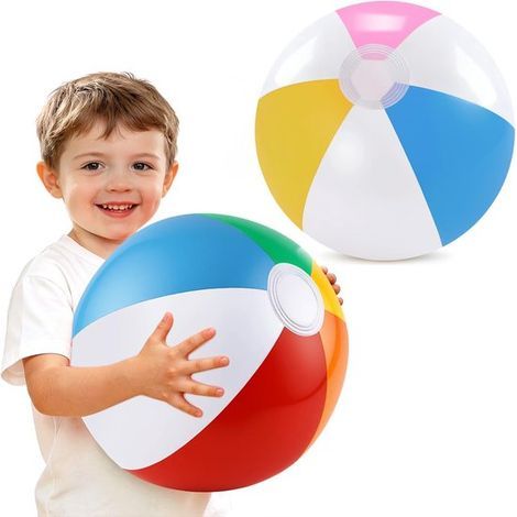 Aufblasbarer Strandball aus strapazierfähigem PVC – 25–27 cm Durchmesser – Mehrfarbig (1/5)