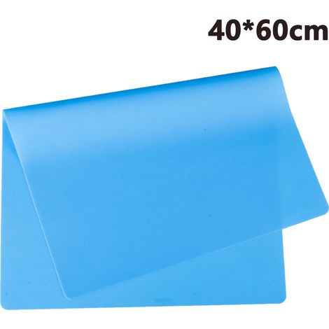 Set de table en silicone uni bleu, grand format (40 x 60 cm) (1/5)