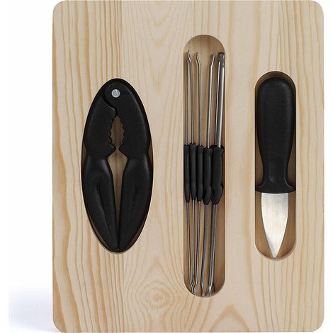 Set à crustacés Livoo - Contient 1 pince, 6 curettes, 1 couteau à huîtres et crustacés modèle MEC128 (1/3)