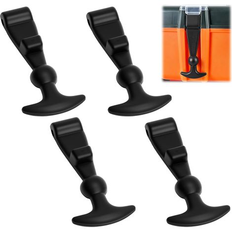 Lot de 4 supports de capot de 12,6 cm en caoutchouc élastique absorbant les chocs Fermeture à serrage en caoutchouc Poignée en T pour chariots, moteurs de véhicules, boîtes à outils (1/5)