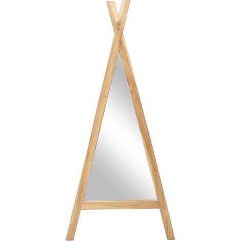 Specchio bambini tepee L. 55 x H. 120 cm in Legno di Mindi Naturale - BATAM