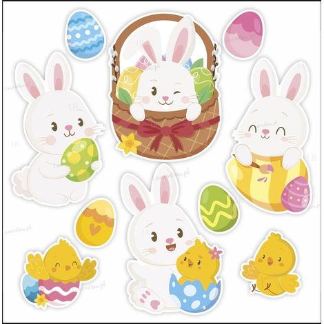 Decoración de conejito de Pascua tamaño A4