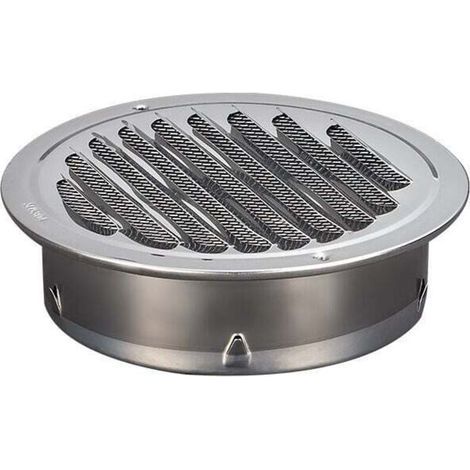 Grille De Ventilation Ronde En Acier Inoxydable 100 Mm Pour Mur Ou Plafond Finition Brillante (1/4)