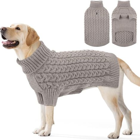 Medium Size Large Dog Jumper with Sleeves, Winter Knitted Turtleneck Warm Sweater for Dogs, Coat for Dogs for French Bulldog Dachshund Chihuahua (1/5)