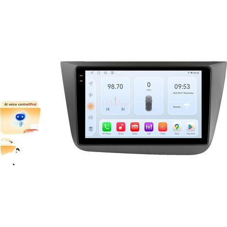 Reproductor multimedia para coche, interfaz táctil, compatibilidad con smartphones, compatible con Seat Altea 2004-2015 y Toledo 2004-2009, QS6 AI AHDC2 (1/2)