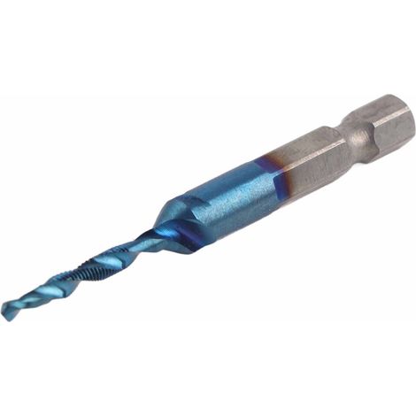Mèche à tarauder HSS plaquée bleue 6,35mm pour taraud M3, queue hexagonale (1/5)