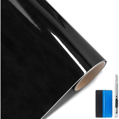 Hochglanz Vinylfolie selbstklebend 60x152cm Schwarz für Außenbereich, blasenfrei (1/5)