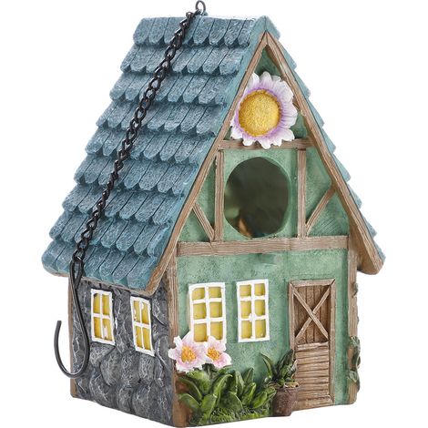 Dekorative Vogelhaus-Statue aus Kunstharz, Gartendekoration (1/5)