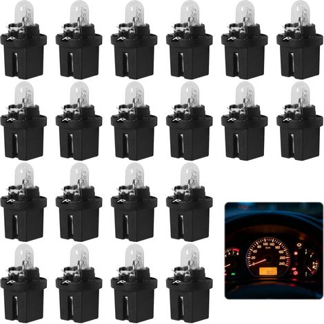 Armaturenbrettbeleuchtung, 20 Stück 12V2W Tachometerbirnen für Twingo, Ampulle T5 hellgelb, Ampulle T5 LED für Auto, Motorrad-Ersatz-Tachometerbeleuchtung