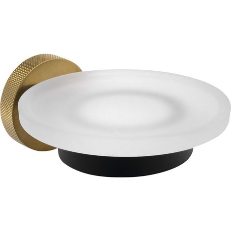 Porte-savon LARISSA, verre dépoli, noir/or mat (1/3)