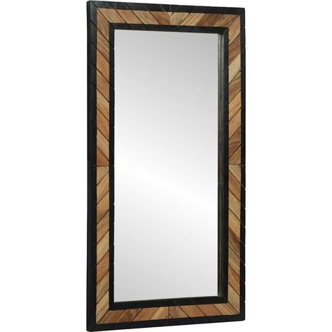 Maison Exclusive - Specchio da parete Rettangolare Nero e Marrone 50 x 2 x 90 cm (1/5)