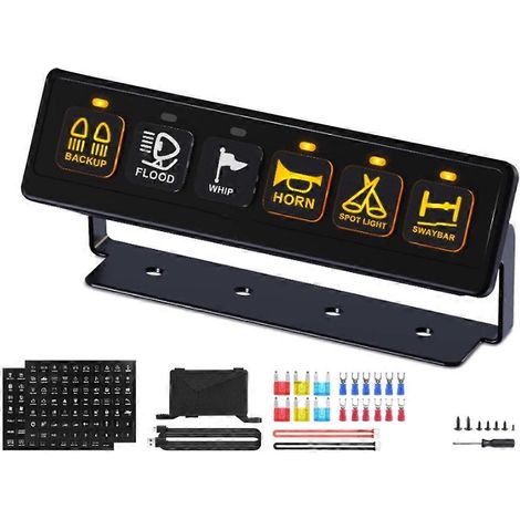 Panneau de commande sans fil BA60 à 6 interrupteurs, boîtier de relais universel 12 V/24 V pour voiture et quad, panneau de commande auxiliaire (1/5)