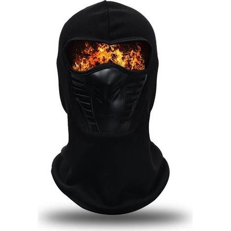 Masque de cyclisme d'hiver avec visière en polaire épaisse, cache-cou, protection du visage, bonnet coupe-vent, couvre-chef (1/3)