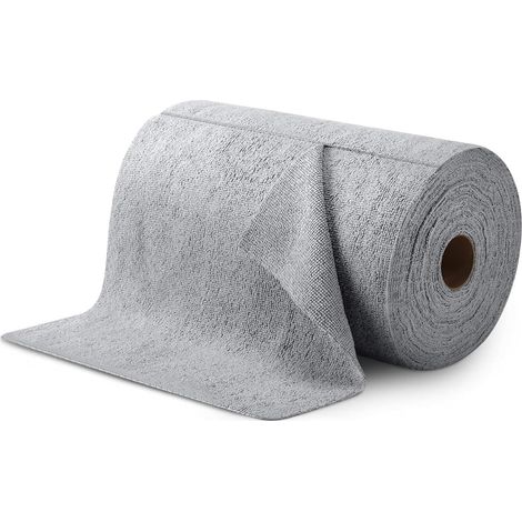 Rotolo di panni per la pulizia in microfibra, staccabili, lavabili e riutilizzabili, morbidi e assorbenti, per cucina, casa e auto (grigio, 20 pezzi)