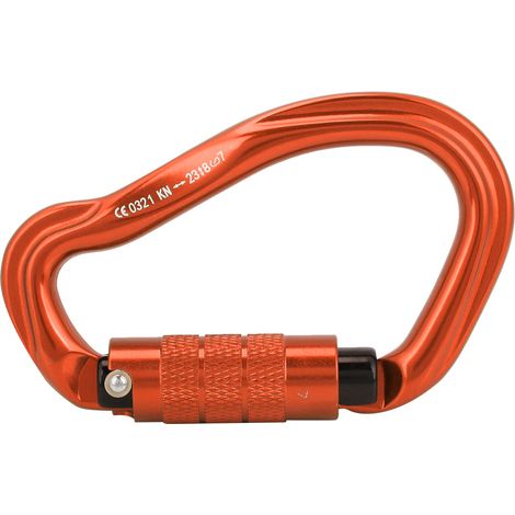 Mousqueton à ouverture rapide en aluminium robuste avec verrou de sécurité pour l'escalade, orange (1/5)