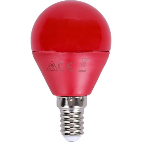 Lampadina Led E14 G45 a sfera 4W Rossa Aigostar (1/3)
