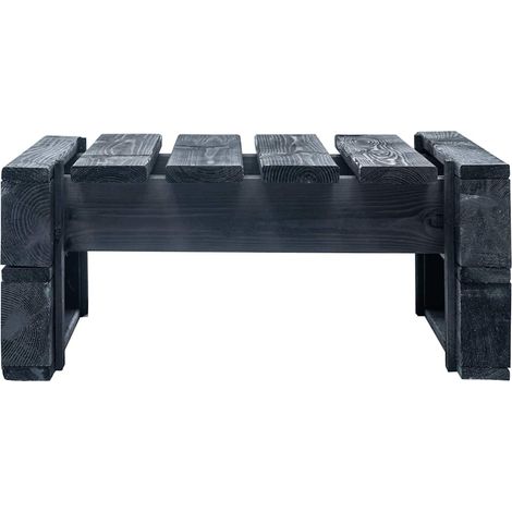 vidaXL Otomana de palés para jardín madera negro (1/2)