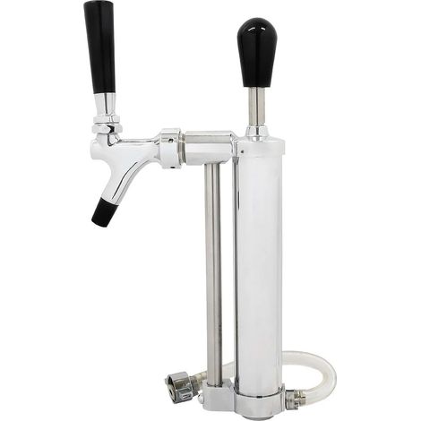 Pompe à bière Picknickpumpe avec robinet à piston, sortie CO2 5/8", idéal pour tirer la bière sans bouteille de CO2 lors des pique-niques et activités en extérieur, construction en métal complet