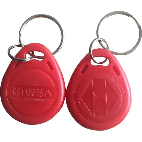 125 KHz RFID de proximité Contrôle d'accès par badge RFID pour porte-clés Puce rouge en lecture seule (lot de 100) (1/3)