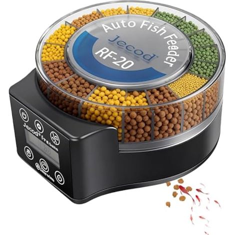 Distributeur Automatique de Nourriture pour Aquarium, Distributeur Automatique de Nourriture pour Poisson avec minuteur 140ML, 6 Modes, Distributeur Automatique Nourriture pour Aquarium avec câble (1/5)