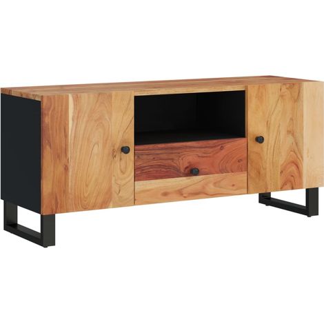 Mobile TV multimediale scaffale credenza TV sala da pranzo soggiorno camera da letto 105 x 33,5 x 46 cm legno massello di acacia multistrato marrone 020025680