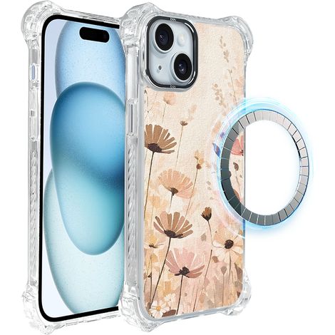 Coque ibizu DropGuard Ultra pour iPhone 15 avec MagSafe, motif bohème et prairie fleurie (1/5)
