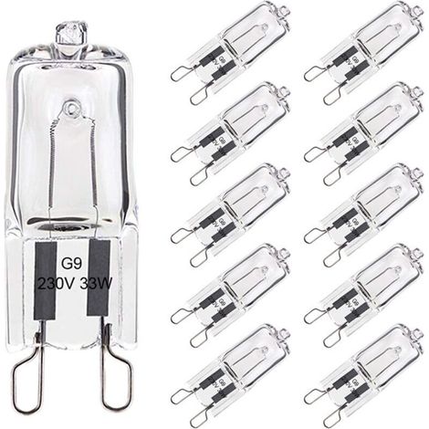 10er-Pack G9-Halogen-Ofenlampen, 33 W, warmweiß, 300 °C-Temperaturtoleranz, G9-Glühlampen, 420 lm, 230 V (1/5)