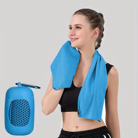 Serviette rafraîchissante, serviette de glace douce pour yoga, sport, course, entraînement, camping, fitness et autres activités (1/5)