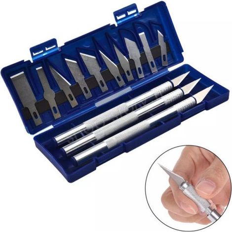 Set de Cutter de Précision - - 10 Lames Interchangeables - Antidérapante - Bote de Rangement (1/5)
