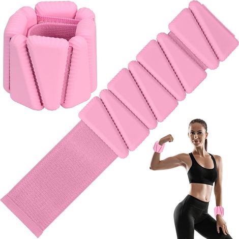 Lot de 2 poids de poignet, de cheville, réglables en silicone, pour fitness, mouvement, course, jogging, gymnastique (1/5)