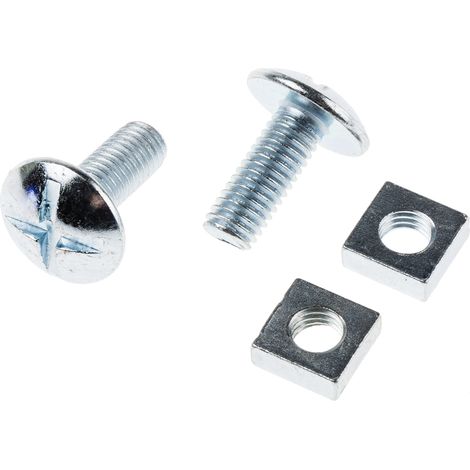 Boulon, Vis à tête plate large + écrou carré, Acier, M8 x 20mm ( Prix pour Boîte de 100 )