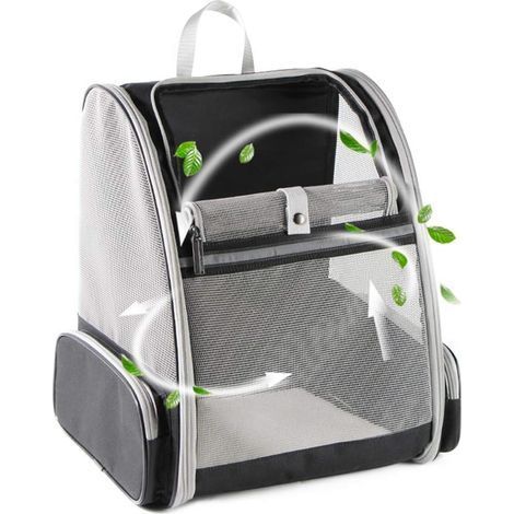 Innovative pet travel backpack, suitable for cats and dogs (black), dimensions: 41 × 29 × 35 cm (1/5)