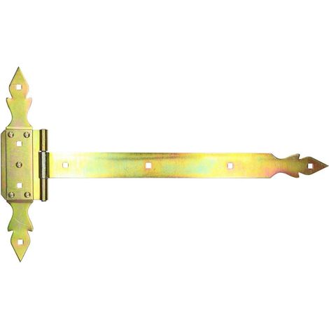KOTARBAU Charnière en forme de croix 500 mm - Charnière - Plaque de recouvrement - Pour porte en bois - Suspension en T - Galvanisée - Décorative (1/5)